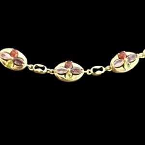 18K Yellow Gold Plated and Multicolor Gemstone Bracelet 🆕